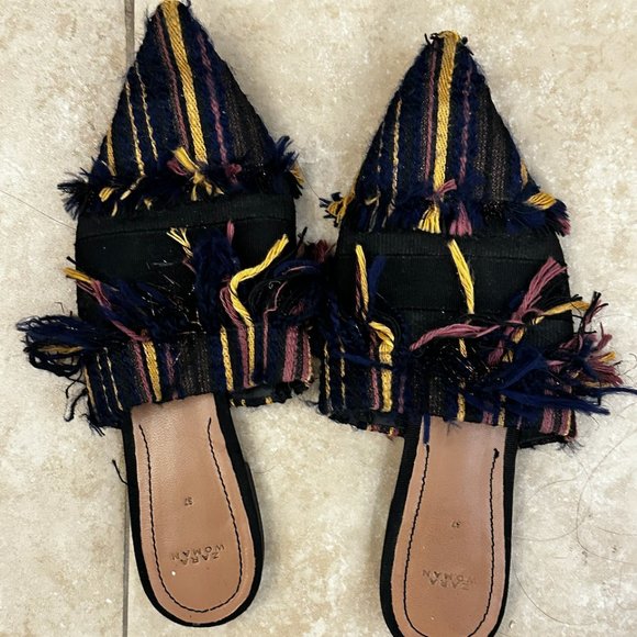 Zara Woman Fringe Mules size 37 - Picture 4 of 6